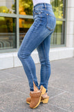 Winona Released Hem Side Slit Skinnies - AS4625-1 - Love it Curvy